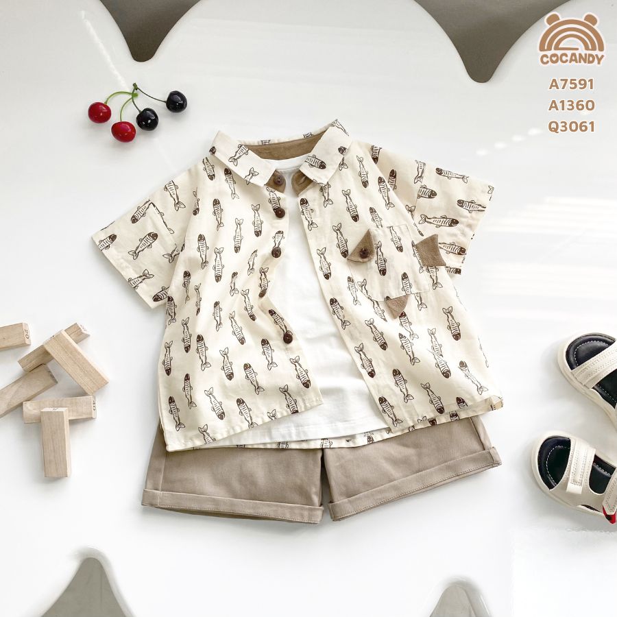 Quần cộc NÂU NHẠT 2 túi nắp (dáng lửng)_thumbnail_1