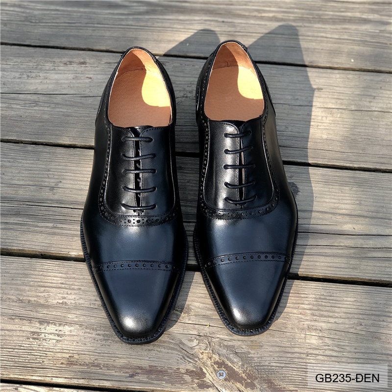 GB235 - Giày Oxford Nam Da Bò Phong Cách Anh Quốc, Thiết Kế Đục Lỗ Tinh Tế, Chống Trượt Thoáng Khí_thumbnail_4