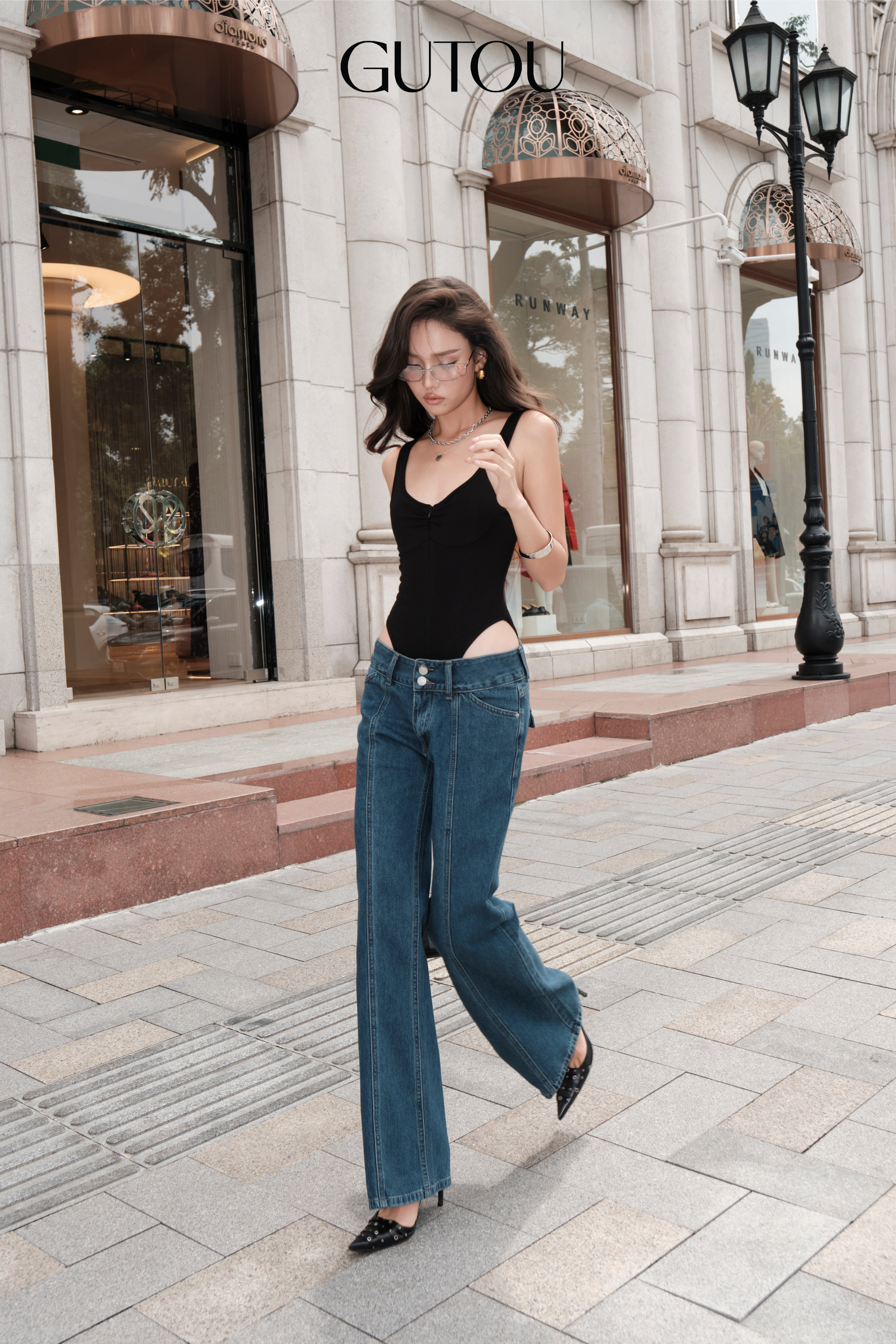 [ GUTOU ] Quần Jean Bass Cạp Trễ Trendy_thumbnail_2