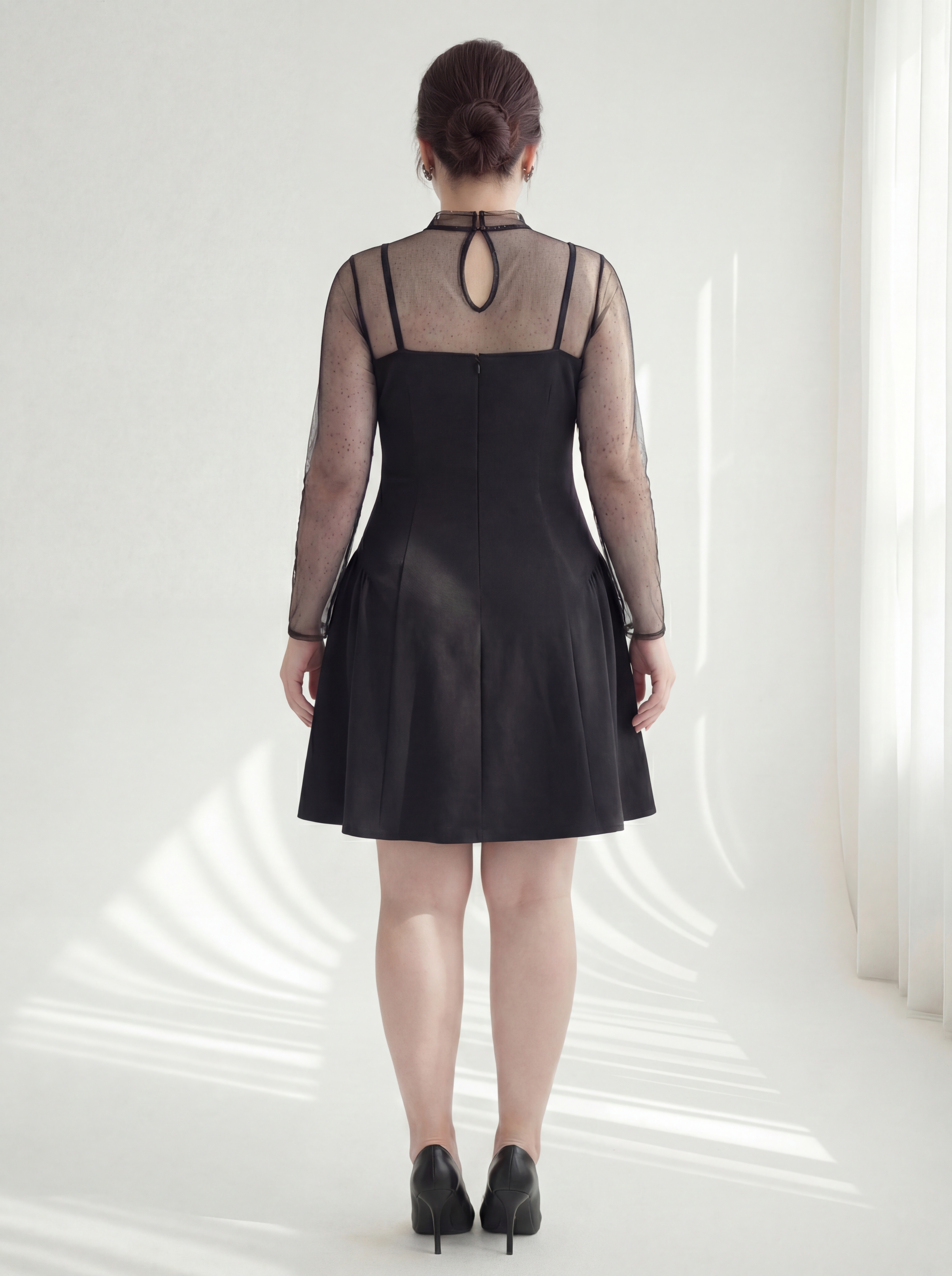 BIGSIZE NỮ - Sét đầm dáng A kèm áo kim tuyến V-DA215_thumbnail_2