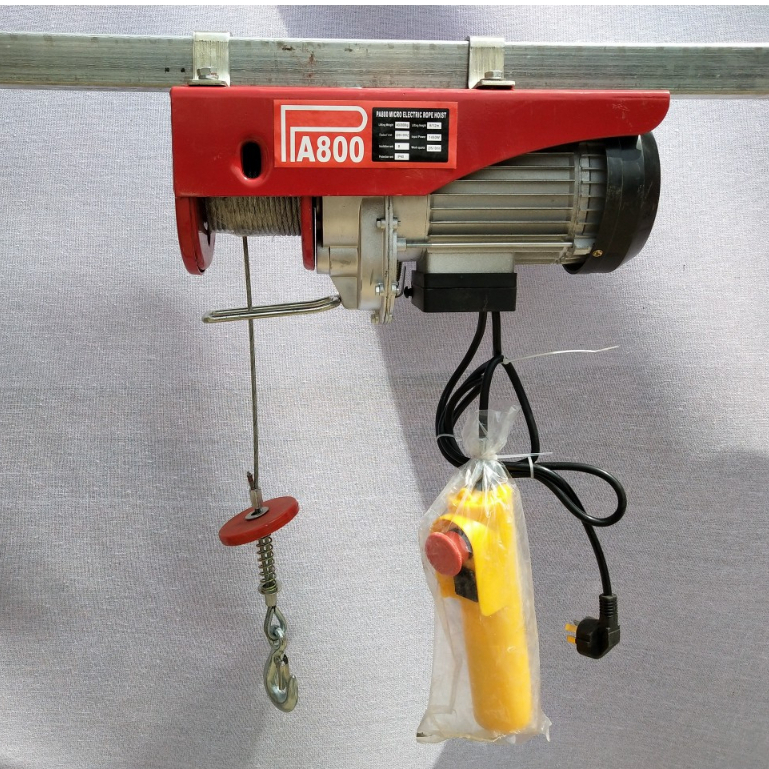 Máy tời điện 220v, Máy tời treo PA800 - 30 mét tải trọng 800kg - 2 móc Lõi đồng_thumbnail_3