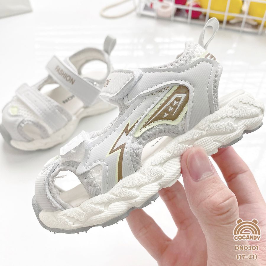 Dép sandal XÁM VÀNG phối lưới