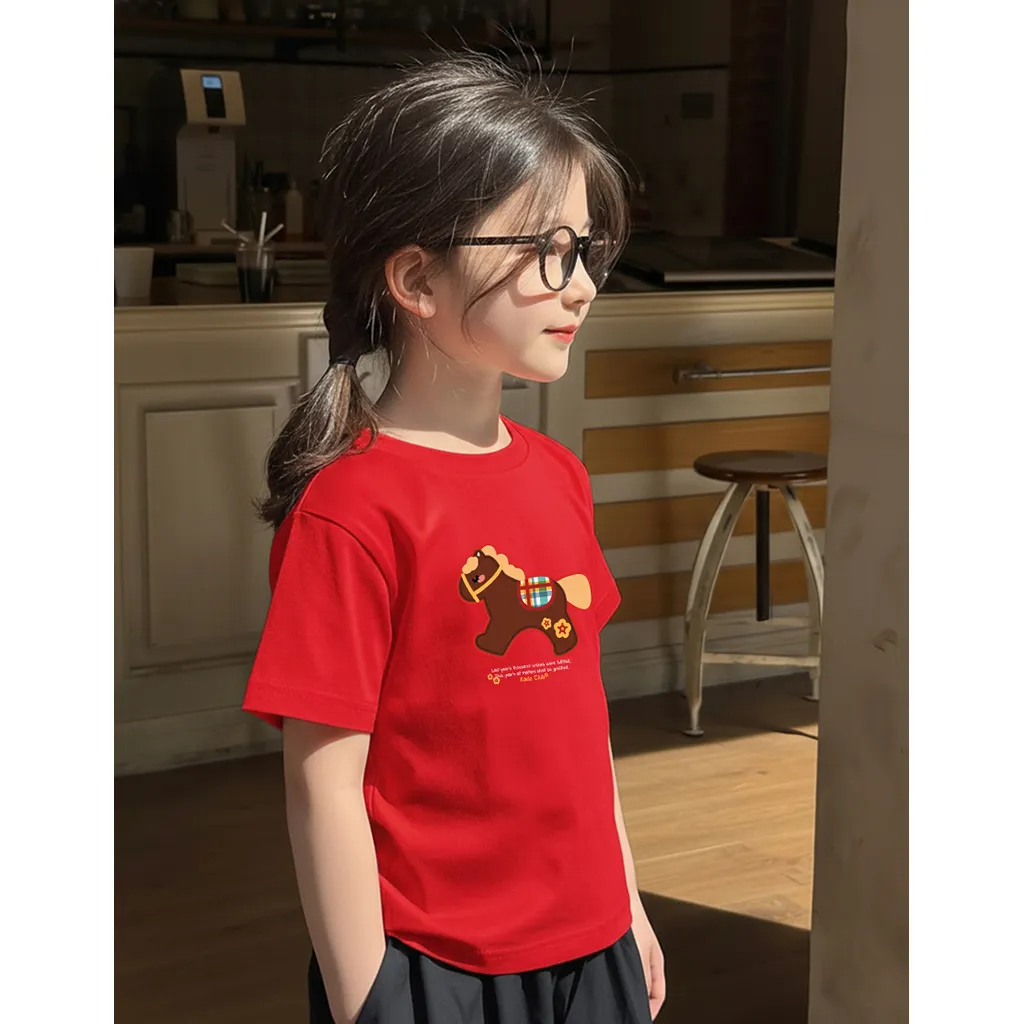 Áo thun form rộng bé gái Kado vải cotton thoáng mát mềm mại Ngựa gỗ đáng yêu 2906_thumbnail_8
