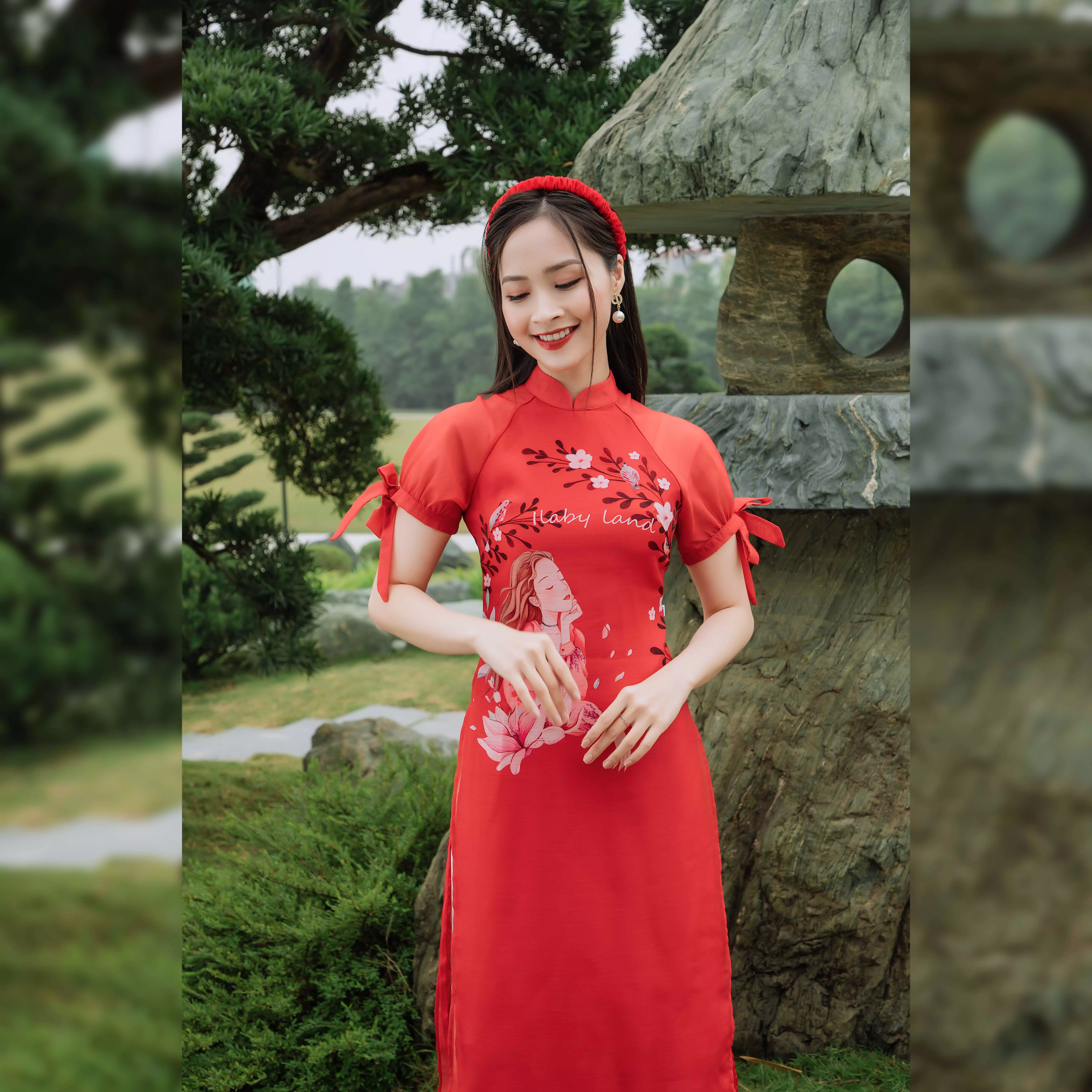 Áo dài mẹ đỏ Ilaby land_thumbnail_1