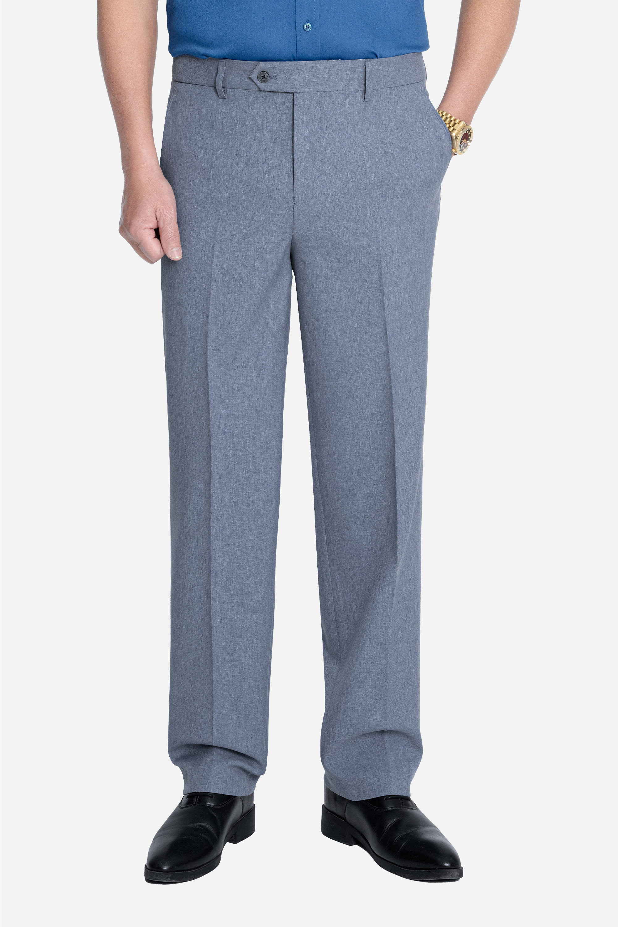 Quần Âu 0 Li Nam Trung Niên ANCHI Chất Liệu Cafe Phom Suông Ống Rộng Màu Ghi Nhạt