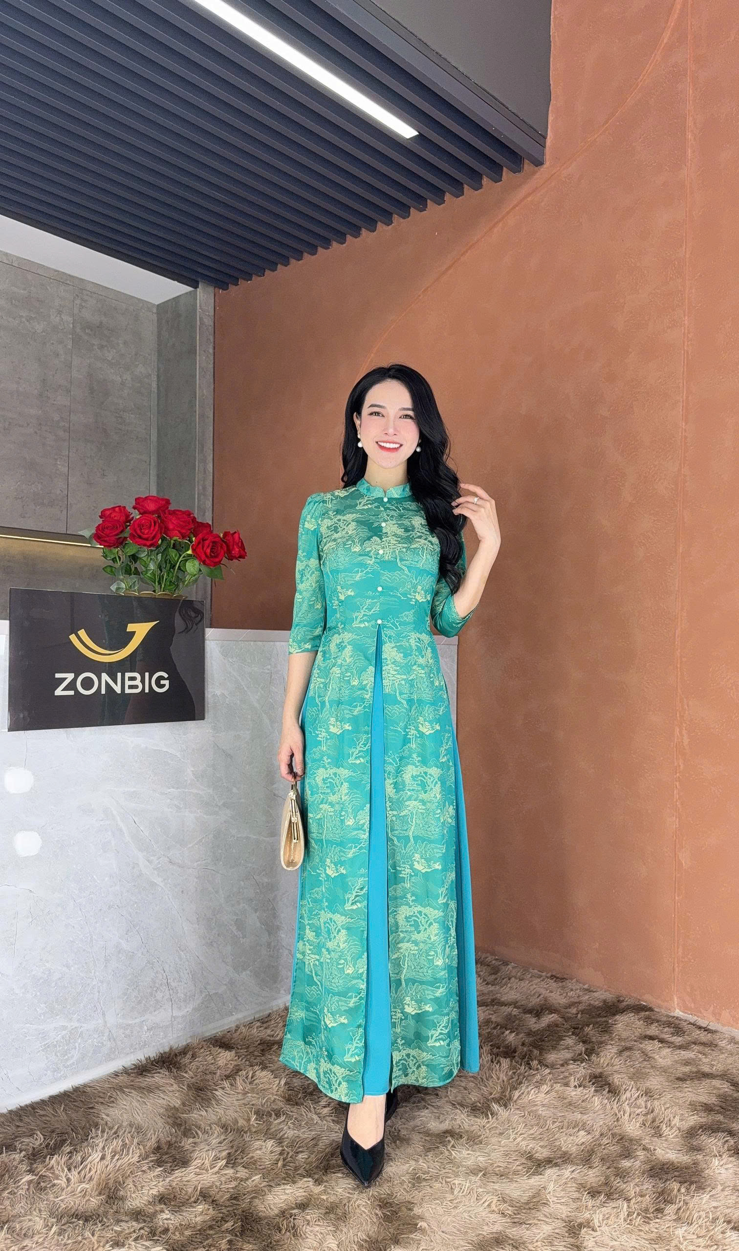 Đầm giả áo dài - Y2094 - Thương hiệu Zonbig