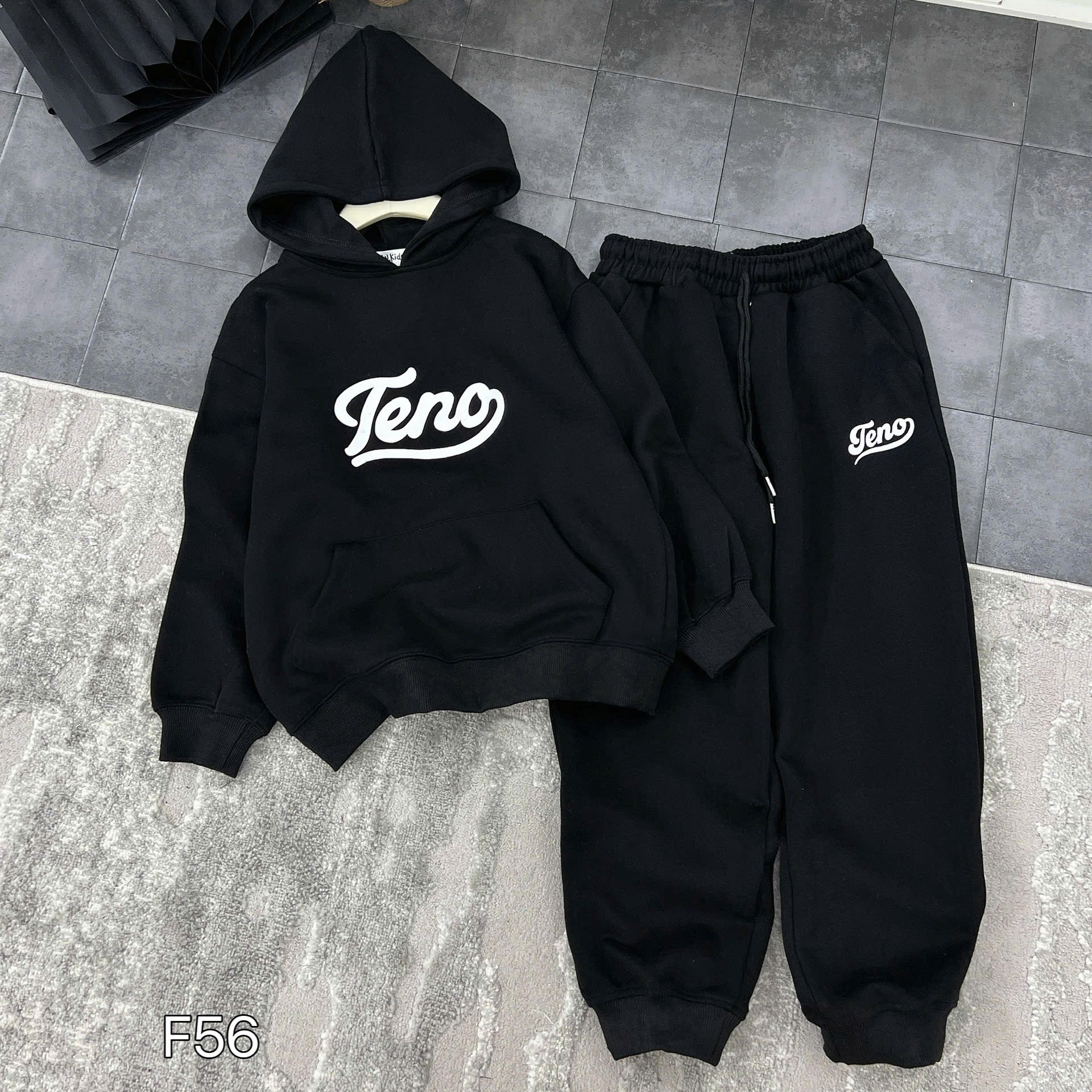 [F56] Bộ nỉ hoodie có mũ TENO cho bé gái 22-52kg_thumbnail_2