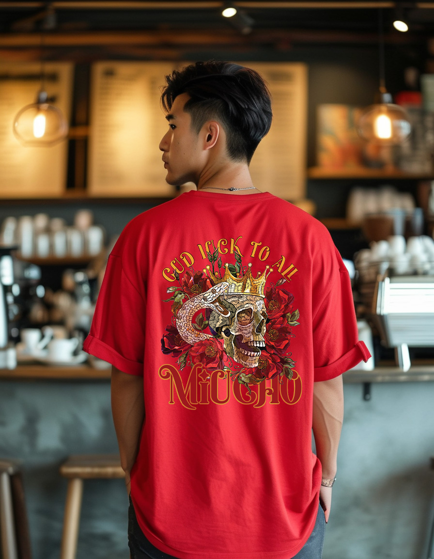 Áo phông tết form rộng cổ tròn vải cotton 4c co giãn thoáng mát 1823 Miucho Iconic in graphic_thumbnail_4