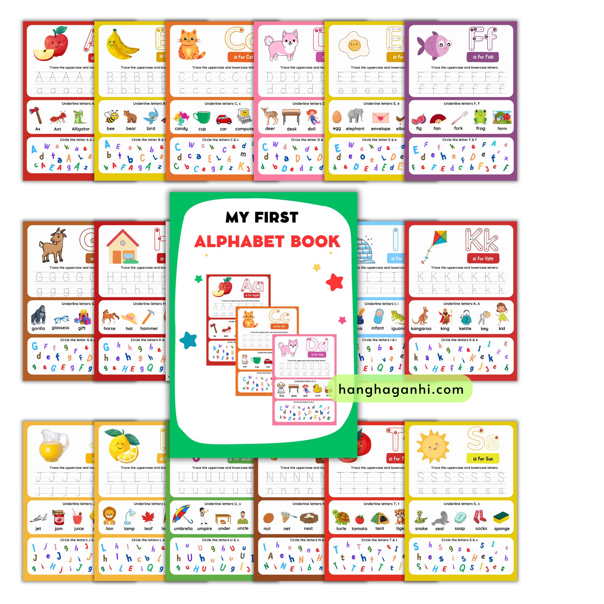 Học liệu My first Alphabet, học chữ cái Tiếng Anh, viết xóa được tặng kèm bút viết xoá_thumbnail_1