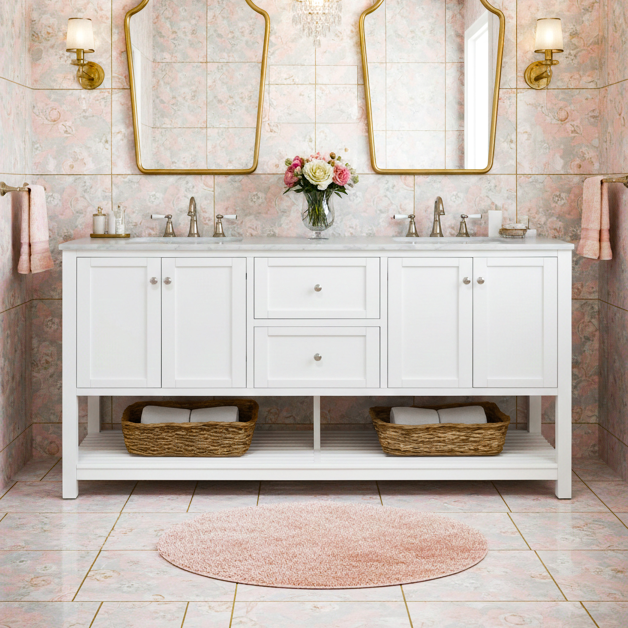 TỦ LAVABO 72 inches LAKESHORE BY KBC WHITE