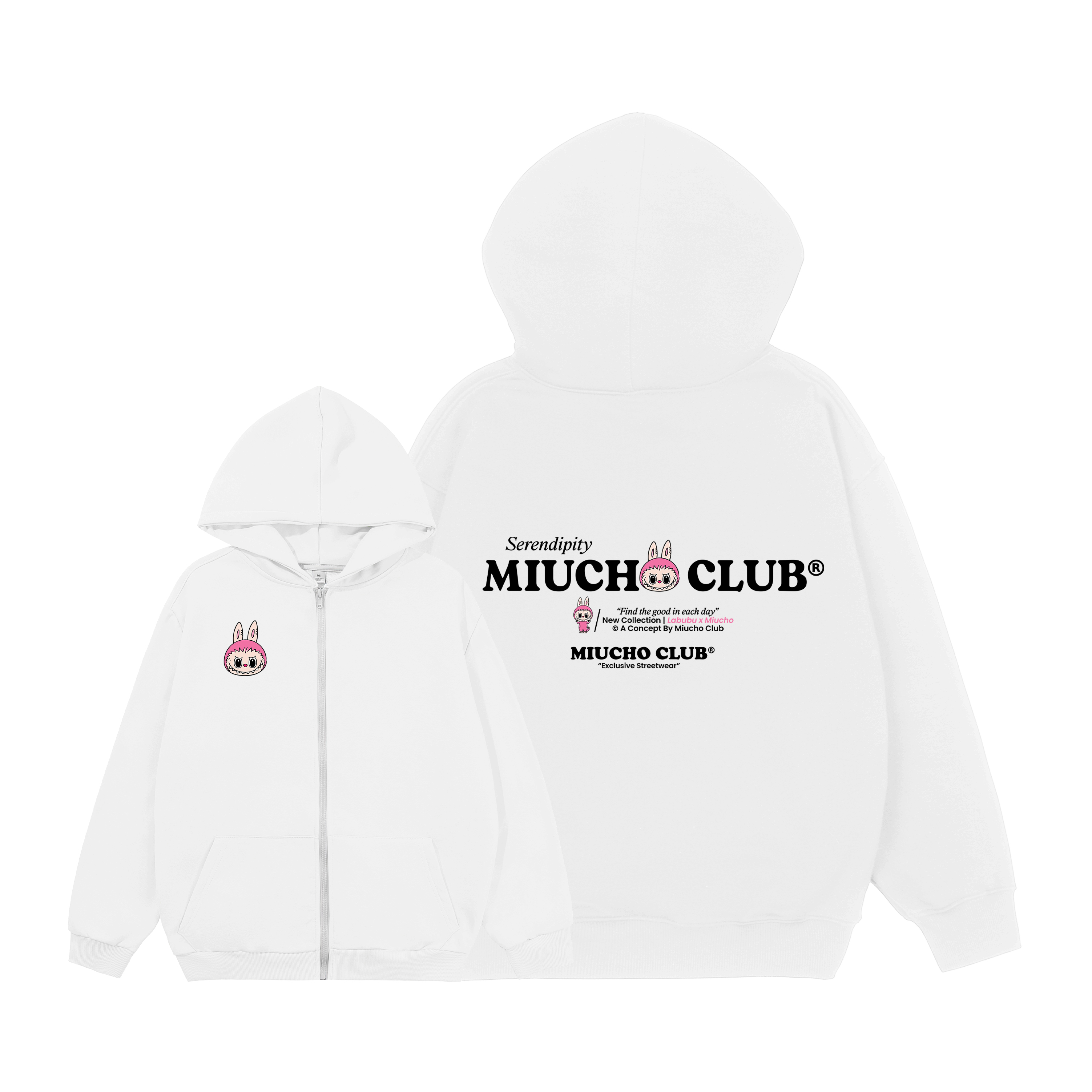 Áo hoodie zip labubu unisex local brand HZD1405 Miucho nỉ chân cua dày dặn in mix_thumbnail_14