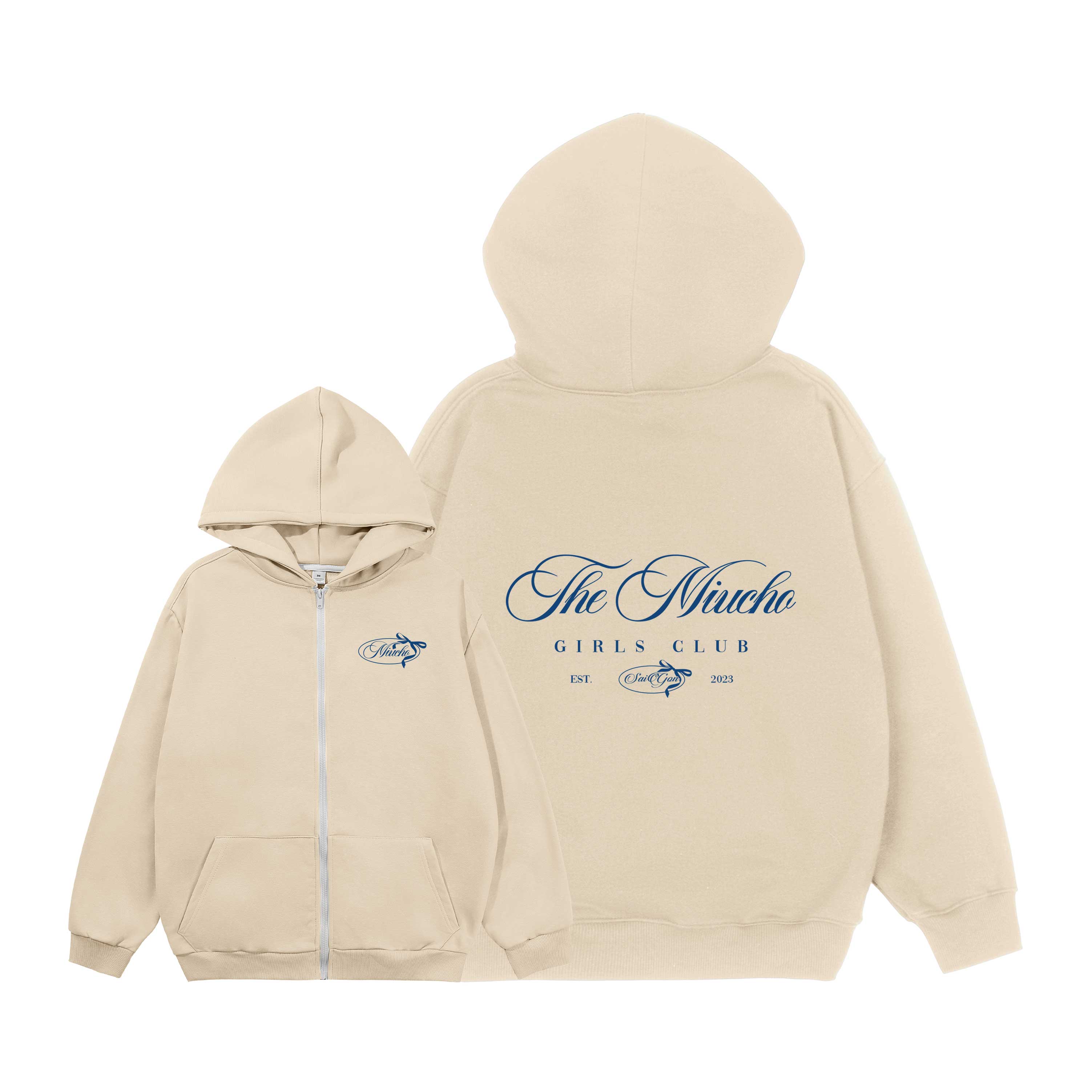 Áo hoodie zip local brand form rộng vải nỉ chân cua HZD1641 Miucho in typography_thumbnail_0