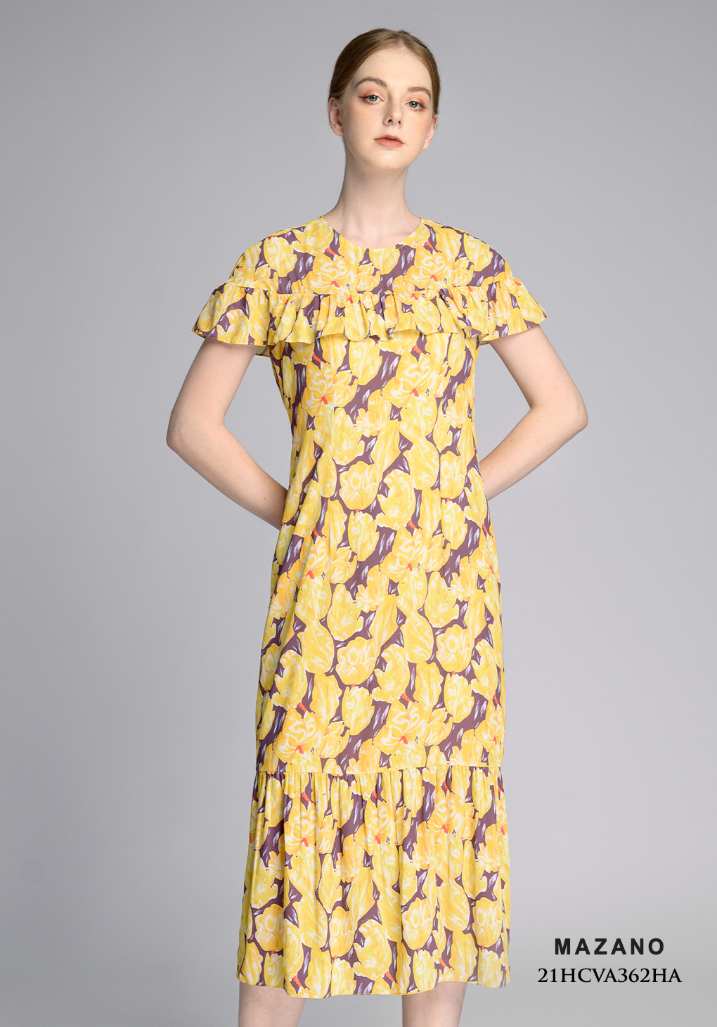 Đầm suông họa tiết hoa tuy-lip vàng bèo ngực_thumbnail_3