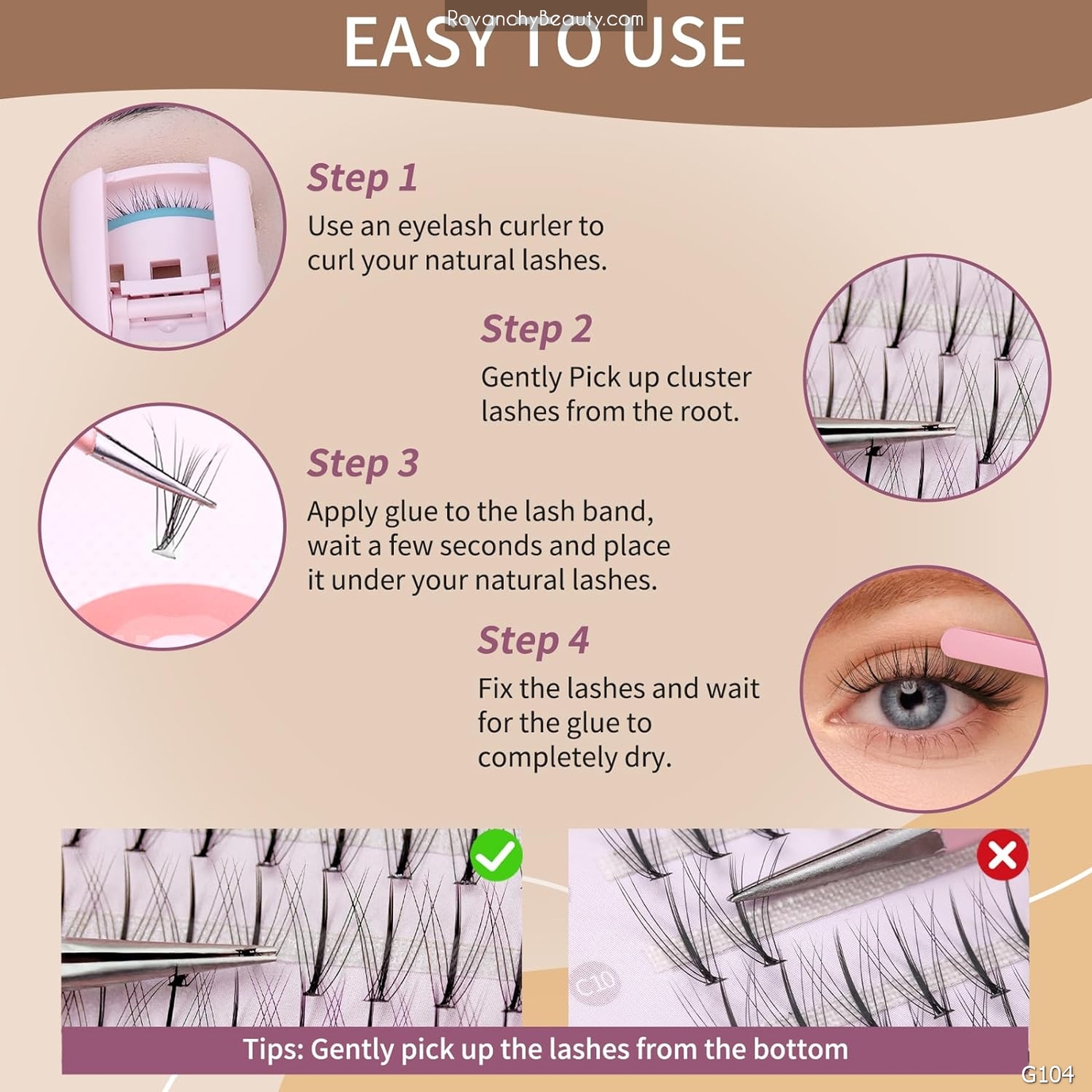 G104 Mi Lẻ GEPORA 100 Sợi, Siêu Tự Nhiên, Mềm Nhẹ, Không Keo Thừa, Tái Sử Dụng_thumbnail_8