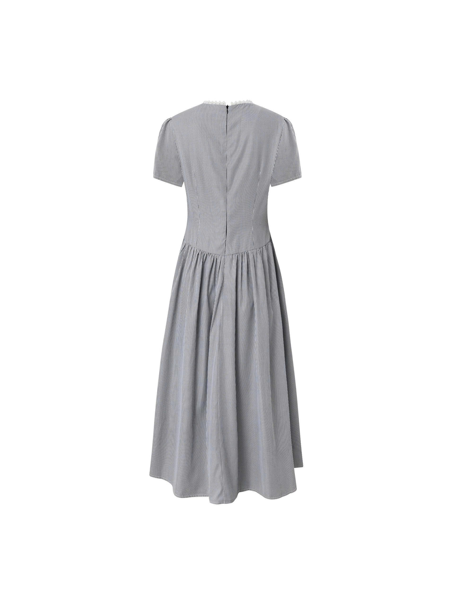 Đầm dáng dài sọc phối ren bigsize DA174