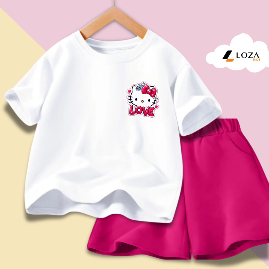 Bộ đồ bé gái in hình Kurumi, Labubu, My Melody... - Loza Kids BD009_thumbnail_3