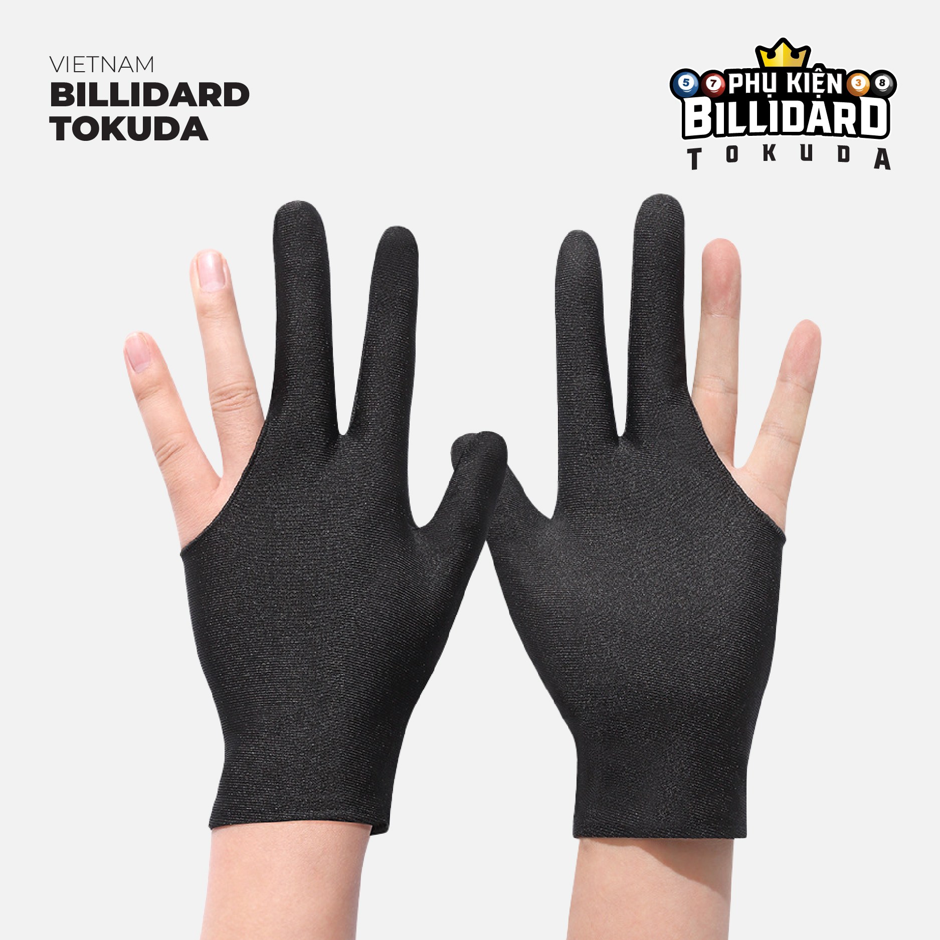 Găng tay Bida đen - Thoáng khí, khử mùi, thấm hút mồ hôi, độ bền cao, chất vải mỏng mát