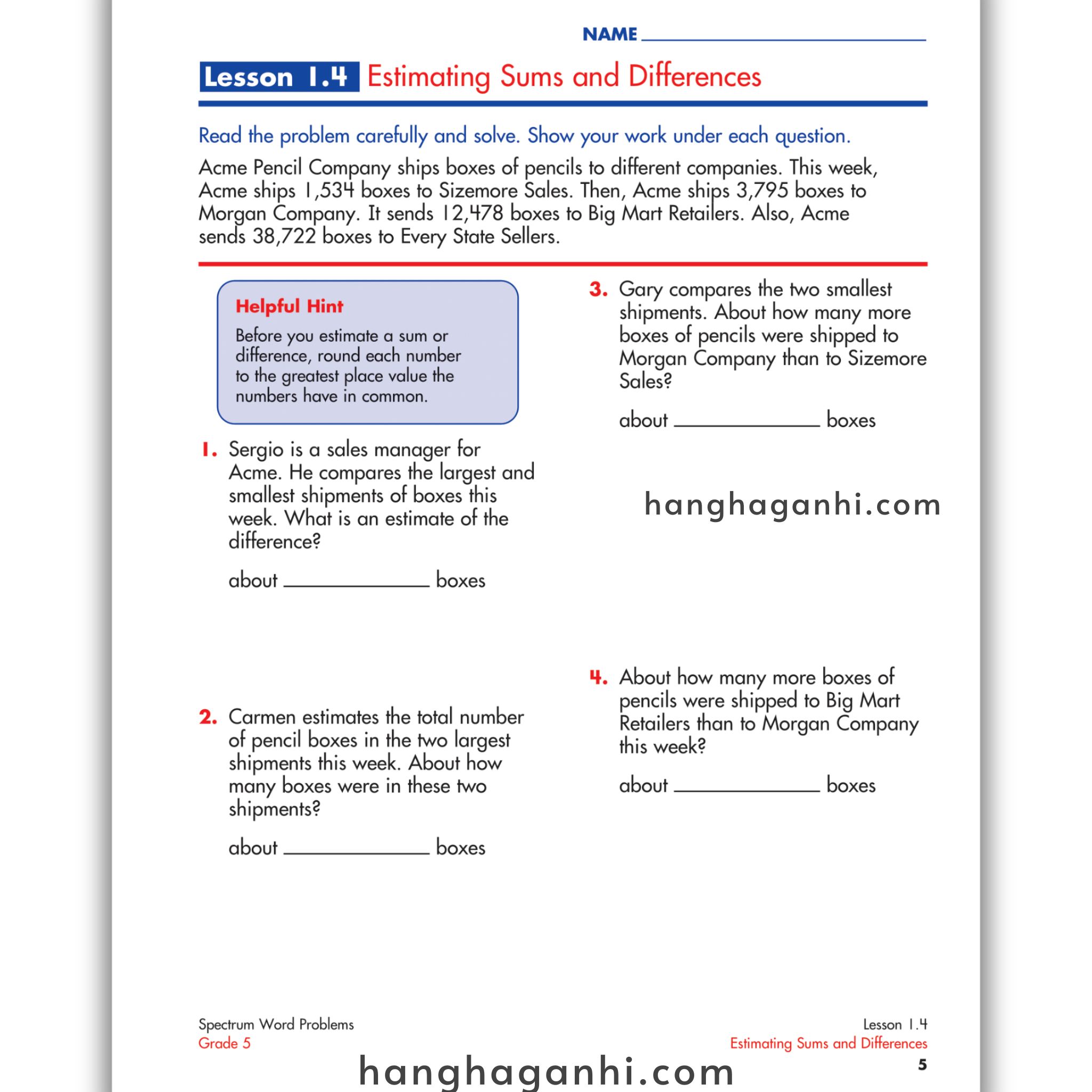 Sách Spectrum Word Problems Workbook Grade 5_thumbnail_1
