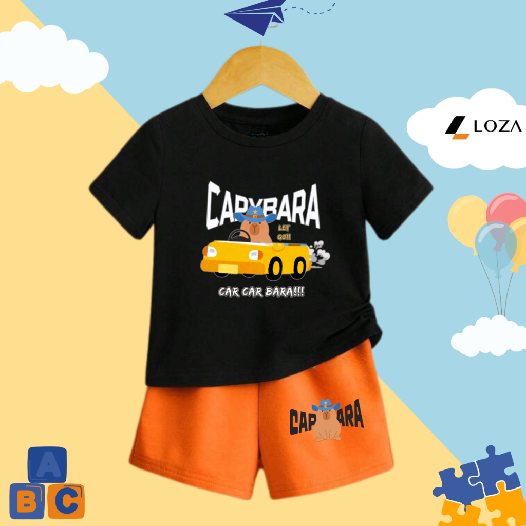 Đồ bộ bé trai in hình 'Capybara lái ô tô' - Loza SB297_thumbnail_2