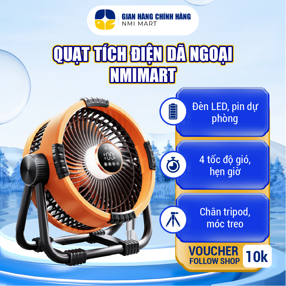 Quạt Tích Điện Mini Để Bàn NMIMART QDN01 - Tiện Lợi và Đa Năng Cho Mọi Chuyến Đi - 26585797610