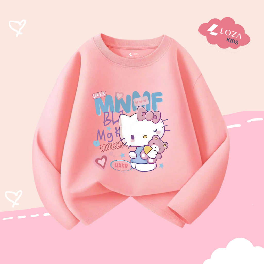 Áo thun dài tay bé gái in hình Hello Kitty - Loza Kids  KT3259_thumbnail_3