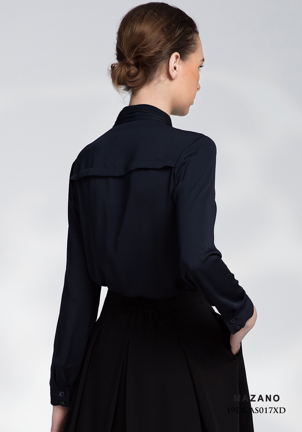 Áo sơ mi xanh than cổ tàu cách điệu_thumbnail_3