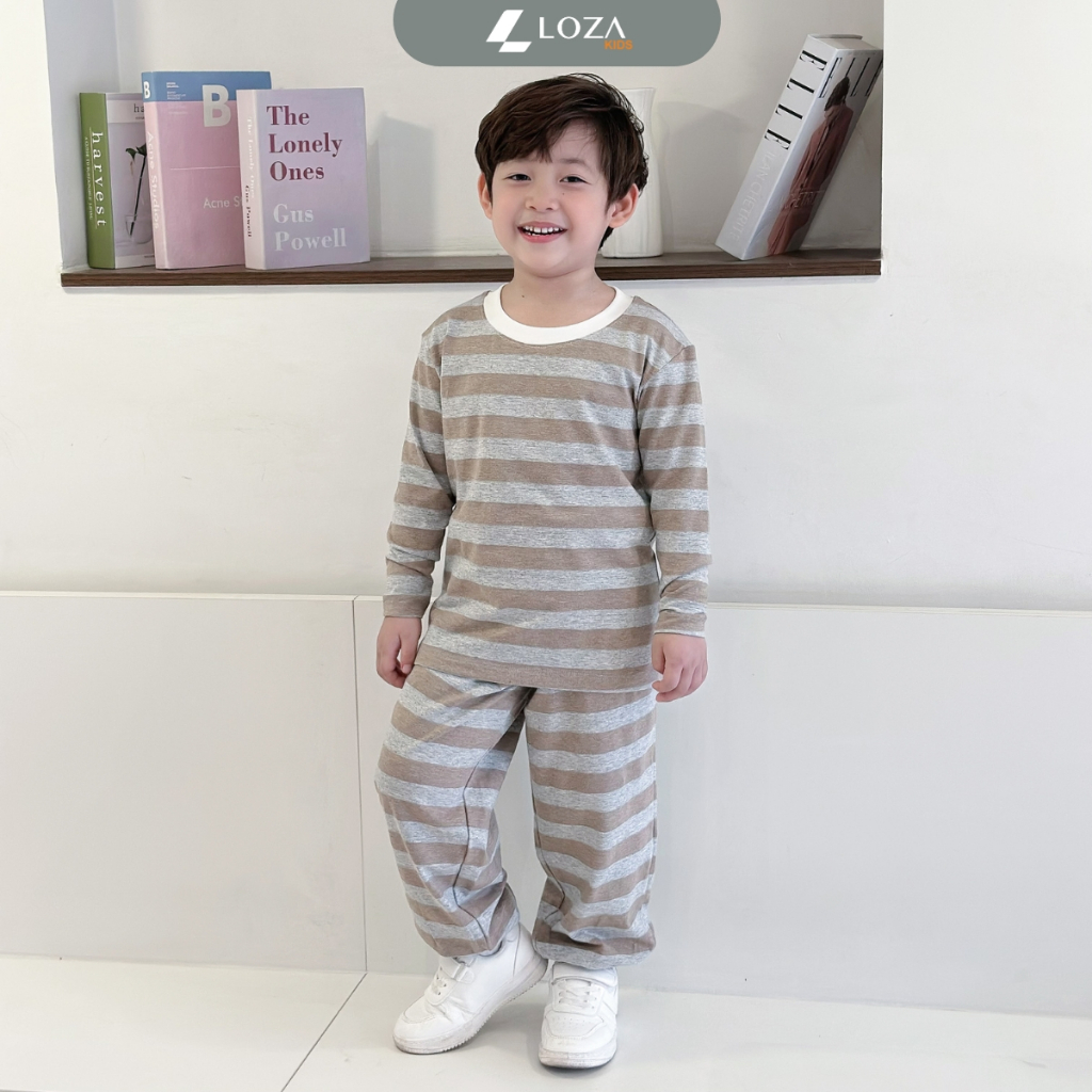 Bộ thun dài tay họa tiết kẻ ngang cho bé trai - Loza Kids TK001_thumbnail_6