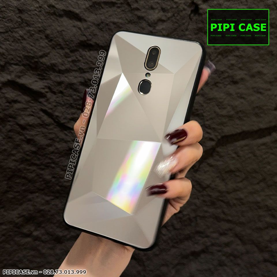 Ốp Lưng Oppo F11 - Kim Cương 6D - Bạc