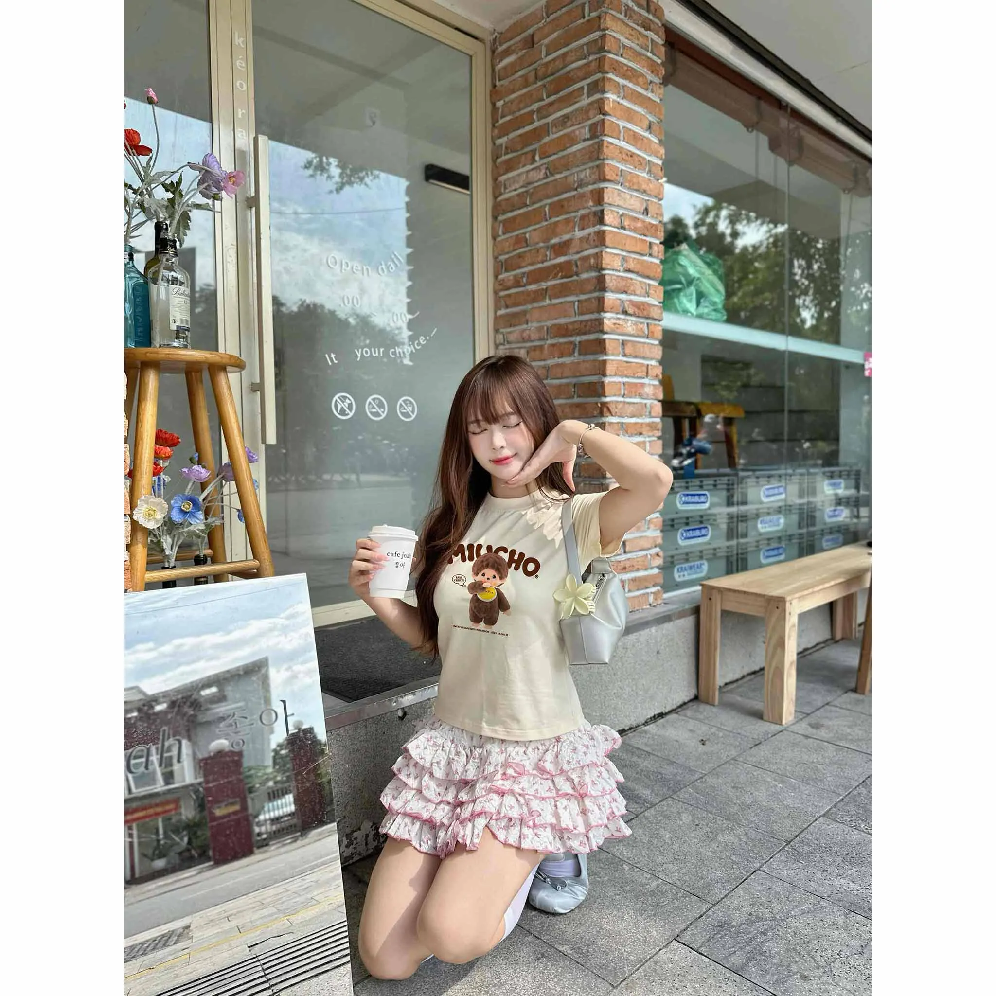 Áo baby tee hình gấu cute chuẩn form tôn dáng 2618 Miucho vải cotton thoáng mát co giãn_thumbnail_4