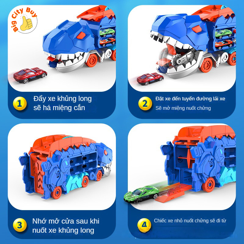 Đồ Chơi Xe Khủng Long Nuốt Ô Tô, Đồ Chơi Xe Khủng Long Biến Hình Cầu Trượt, Xe Đồ Chơi Cho Bé Trai_thumbnail_4