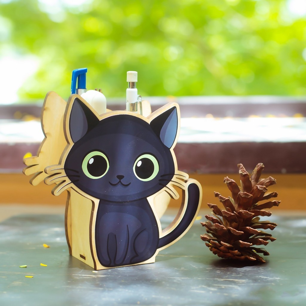 Hộp Bút Mèo Đáng Yêu - Hộp bút gỗ hình chú mèo nhỏ xinh_thumbnail_3