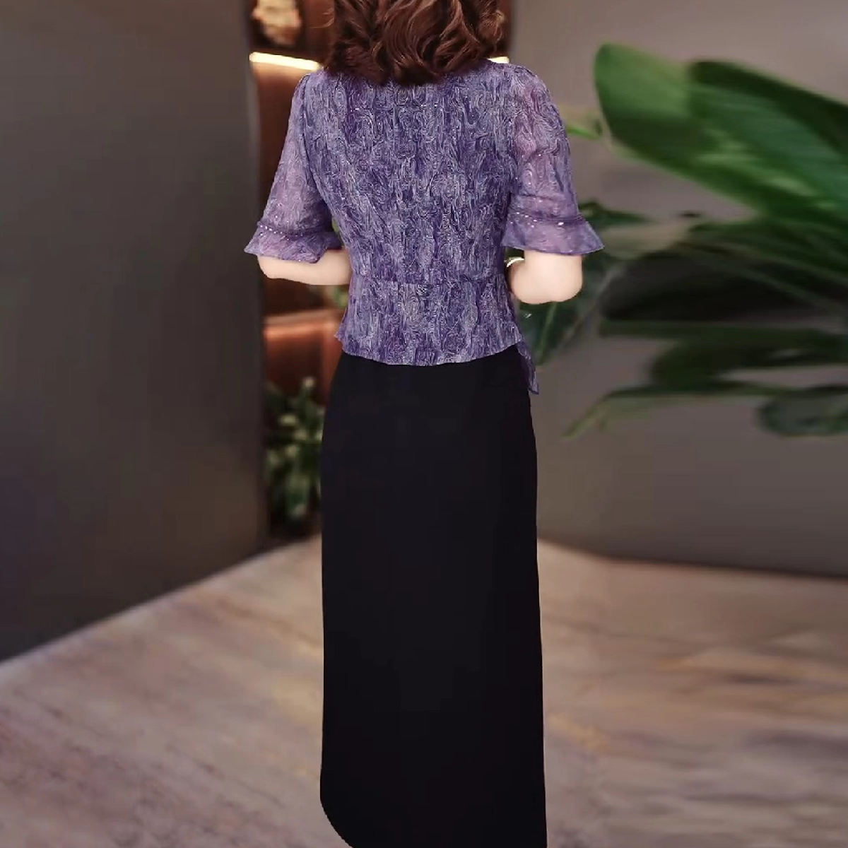 17767-Đầm body suông dáng peplum voan hoa tay lở  cách điệu (voan, lụa)_thumbnail_1