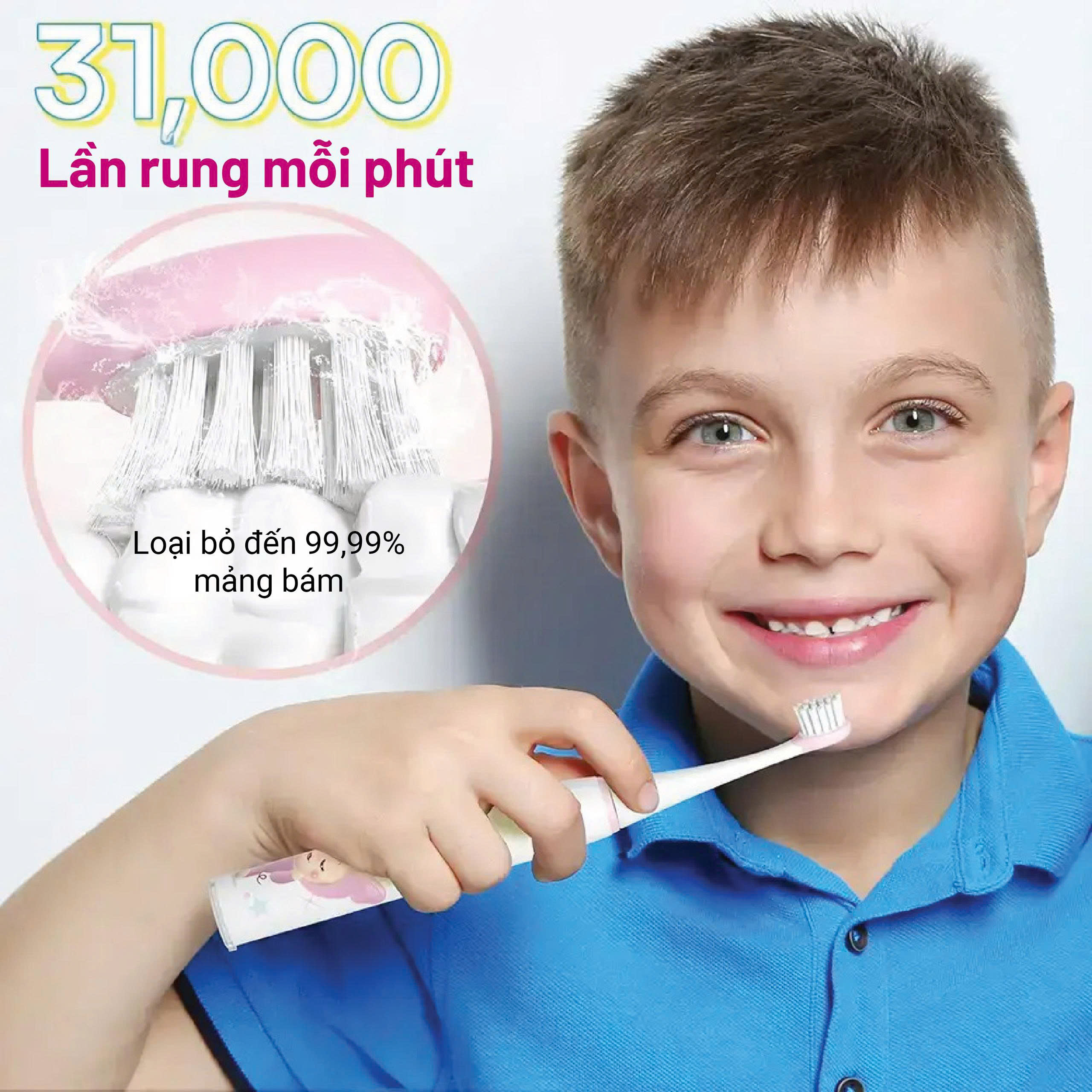 Bàn chải điện trẻ em Seago Xanh - SG-567-BLUE