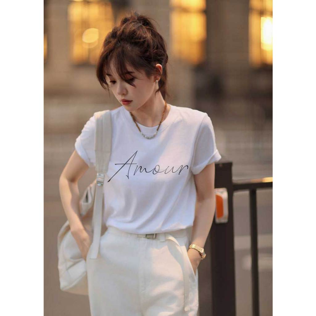 Áo thun nữ form vừa regular ARD551 Miucho Chic cotton cổ tròn in basic_thumbnail_5