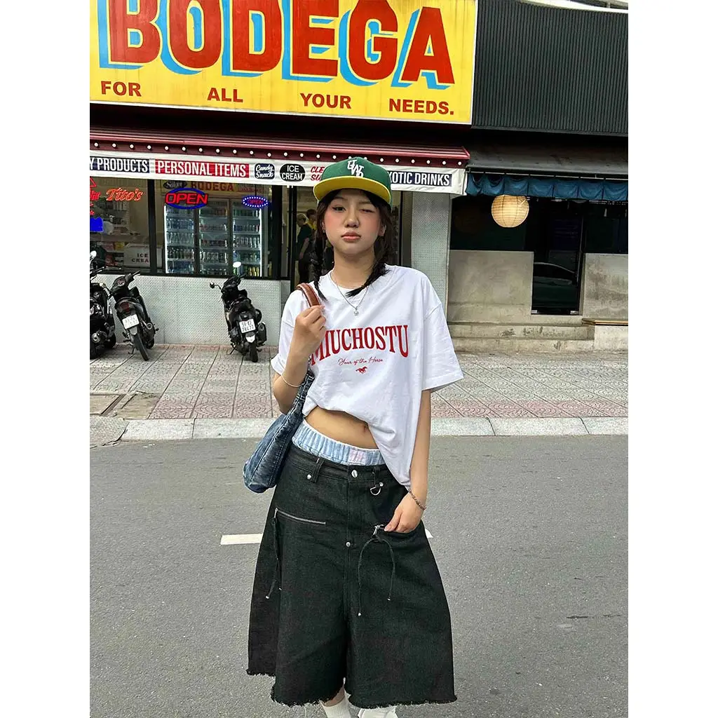 Áo thun boxy Miucho vải dày dặn thoáng mát chuẩn form chữ basic phối hình ngựa in mix 2895_thumbnail_6