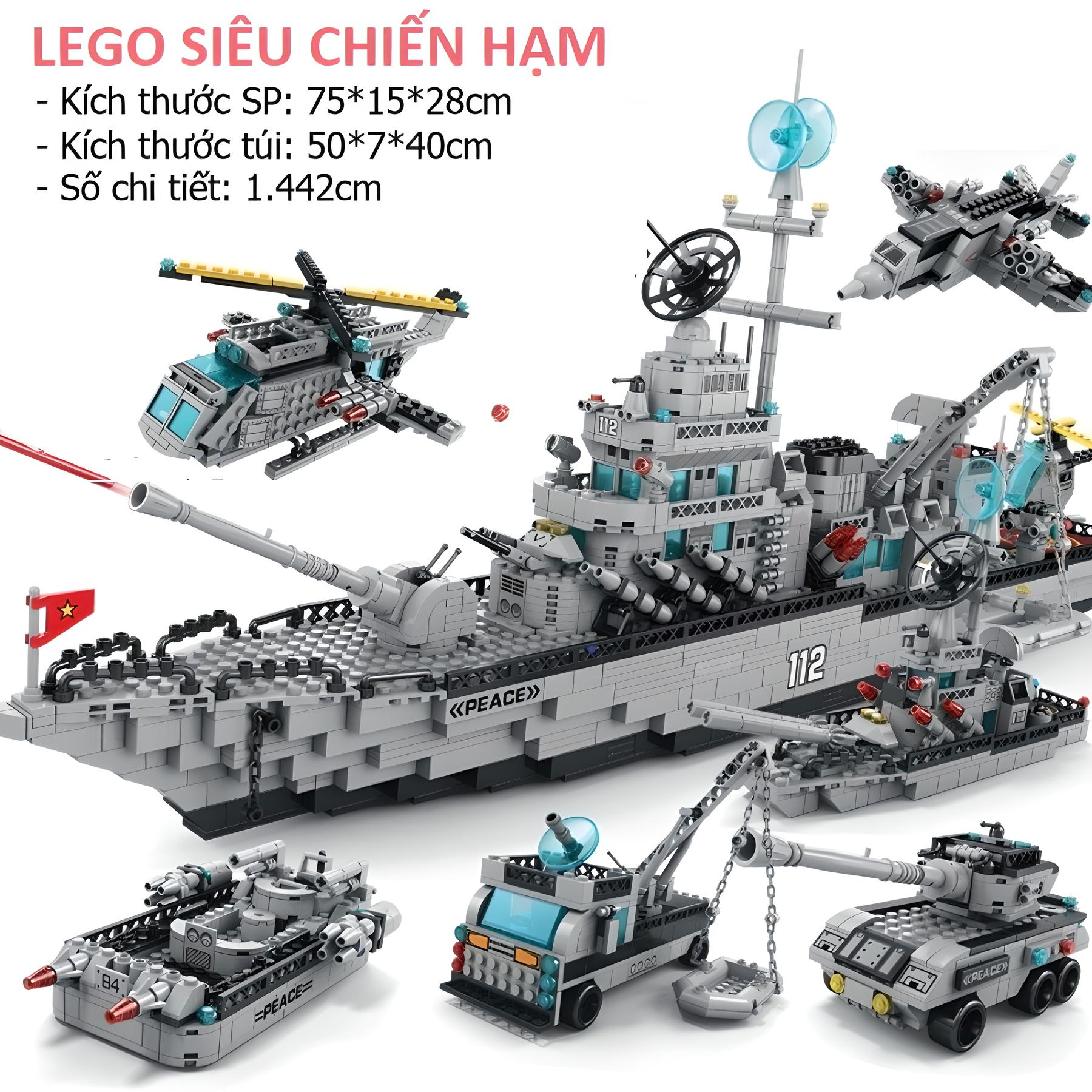 LEGO Đồ chơi lắp ghép 𝐓𝐚̀𝐮 𝐂𝐡𝐢𝐞̂́𝐧 𝐇𝐚̣𝐦 6 trong 1_thumbnail_6