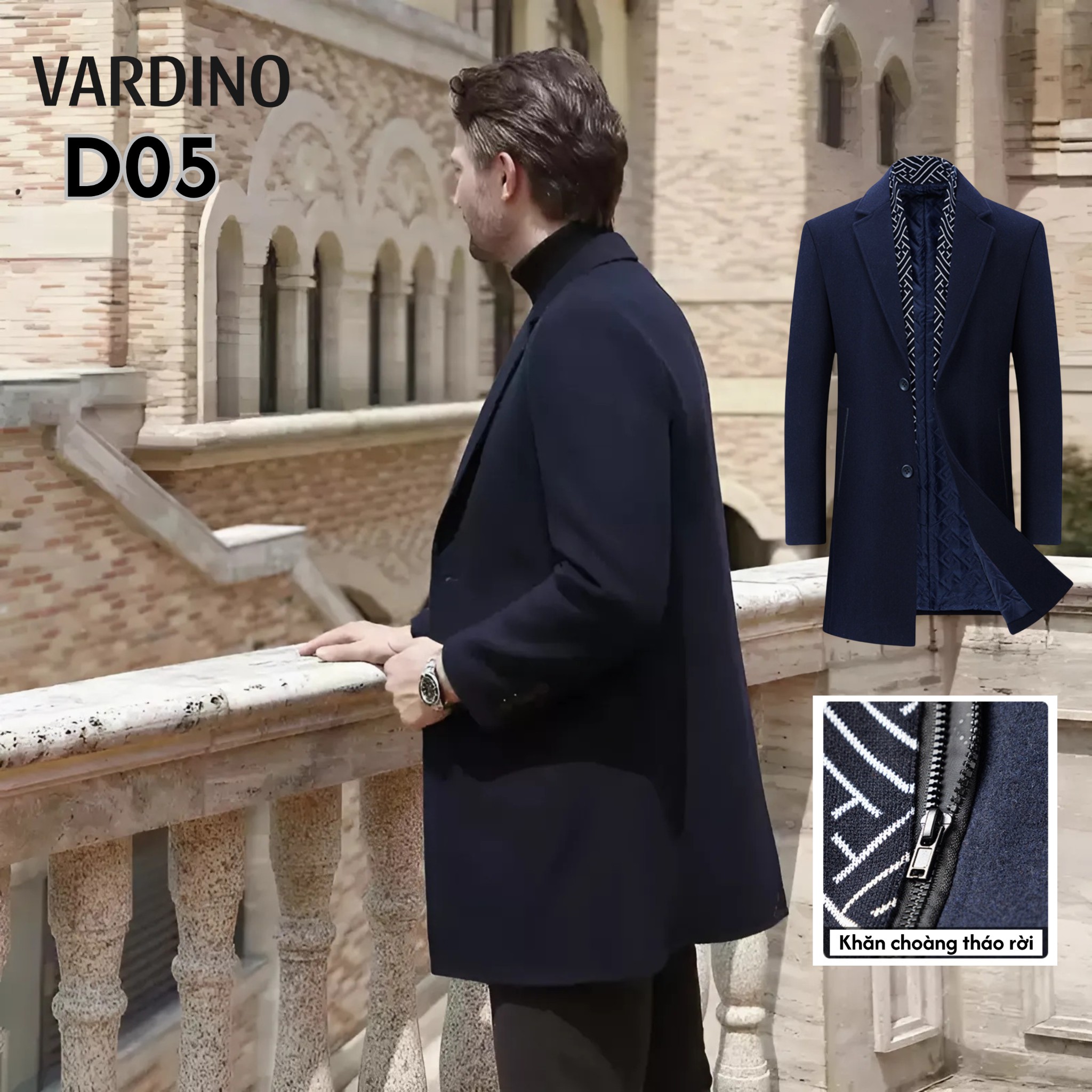 Áo khoác Mangto ngắn vải dạ D05