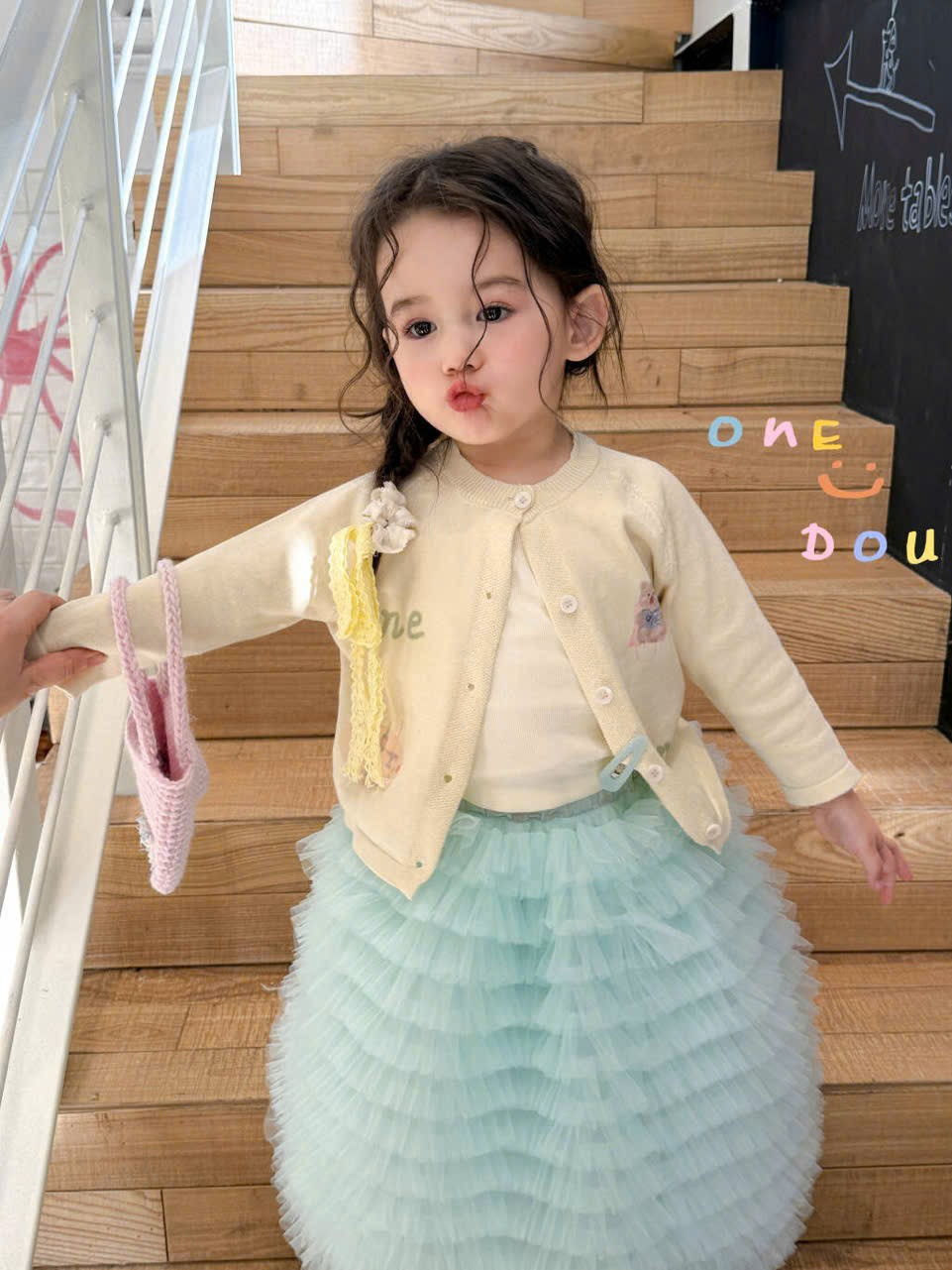 (E179) Chân váy tutu voan tầng màu xanh hãng OD