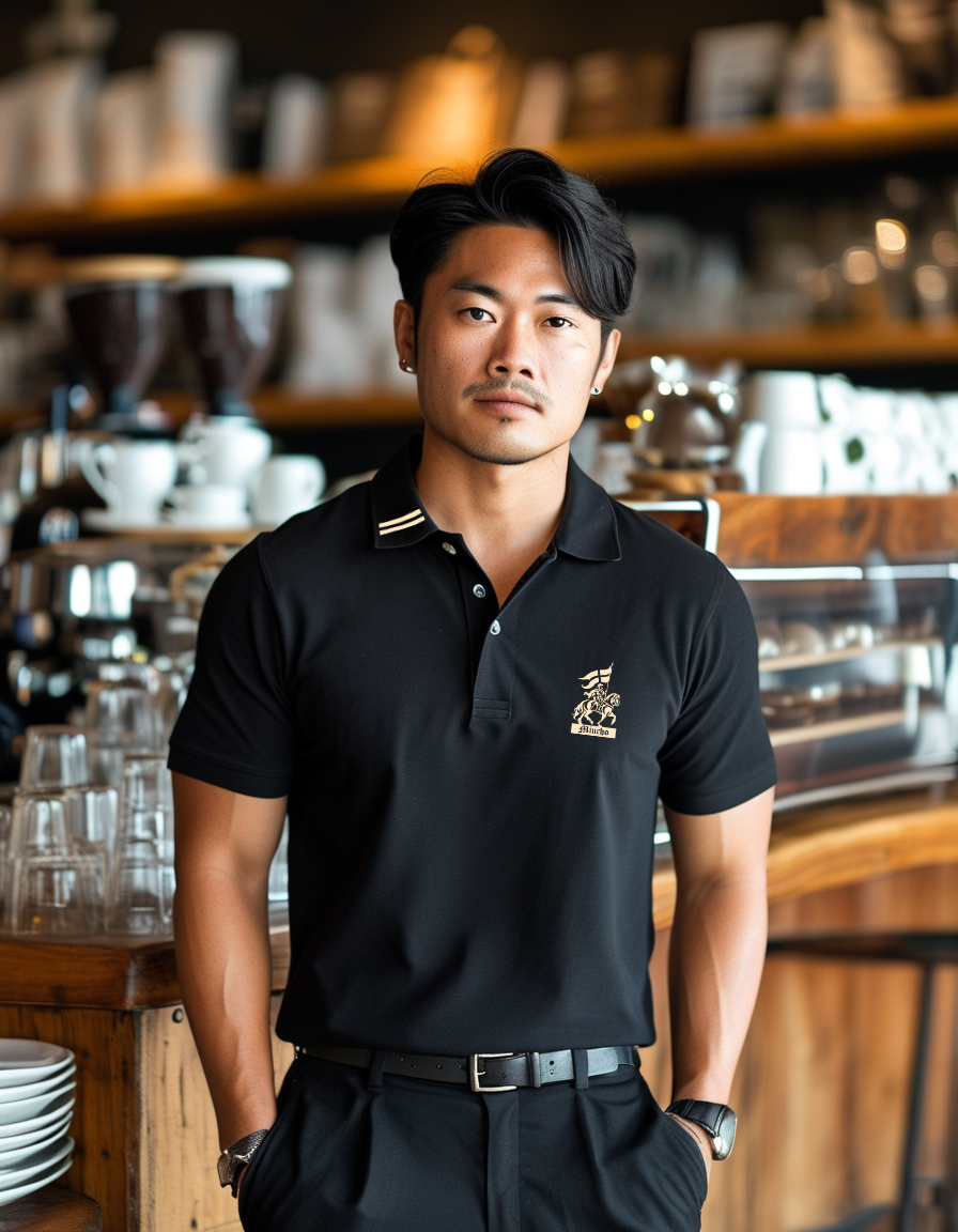 Áo polo nam form vừa regular vải cá sấu đứng form thoáng mát 1836 Miucho Iconic in basic_thumbnail_6