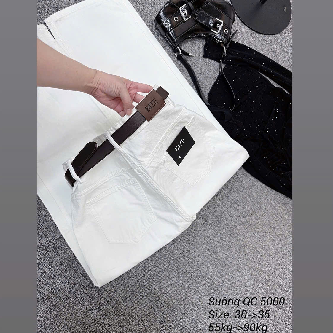 Quần jean ống suông lưng cao basic mới bigsize QJ5000 dành cho nàng béo mập từ 55-90kg_thumbnail_25