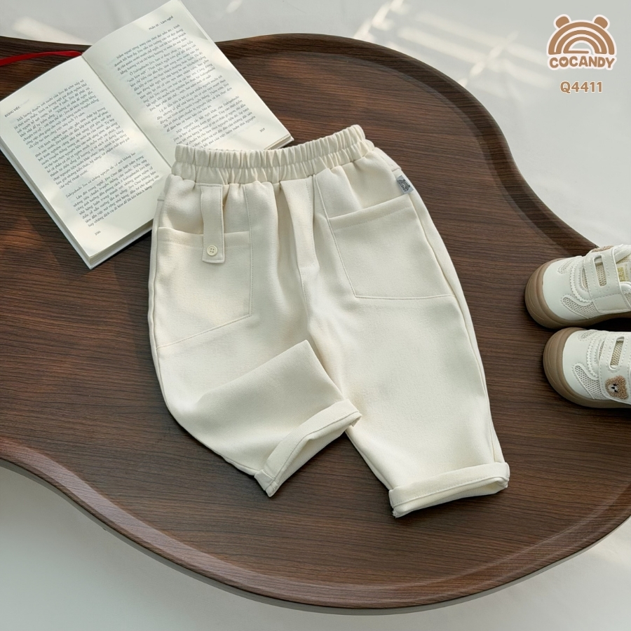 Quần dài nhung BE SÁNG túi chéo