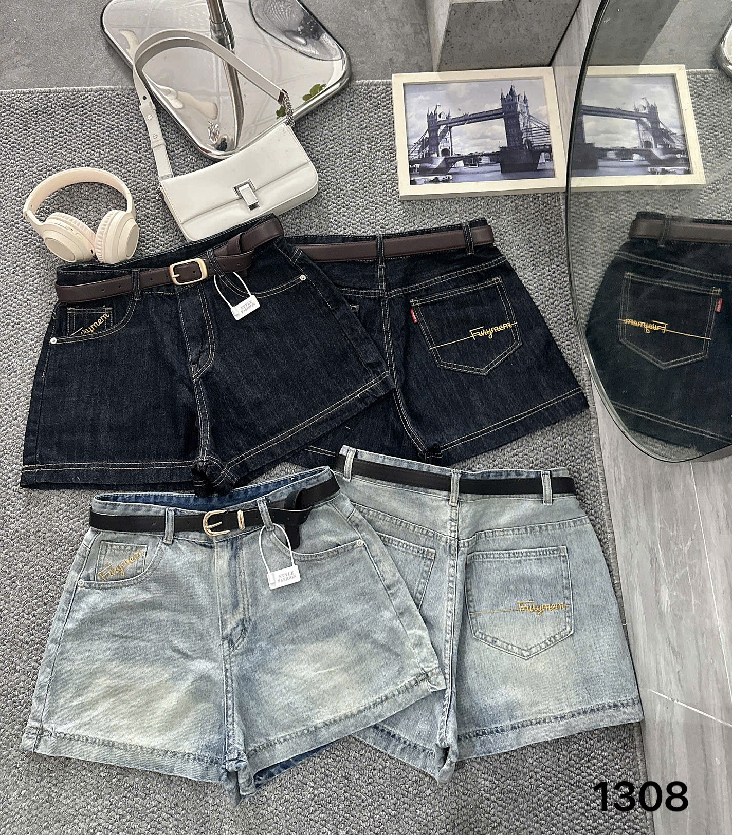 Quần short jean thêu chữ bigsize QSJ1308 dành cho nàng từ 55-90kg_thumbnail_1
