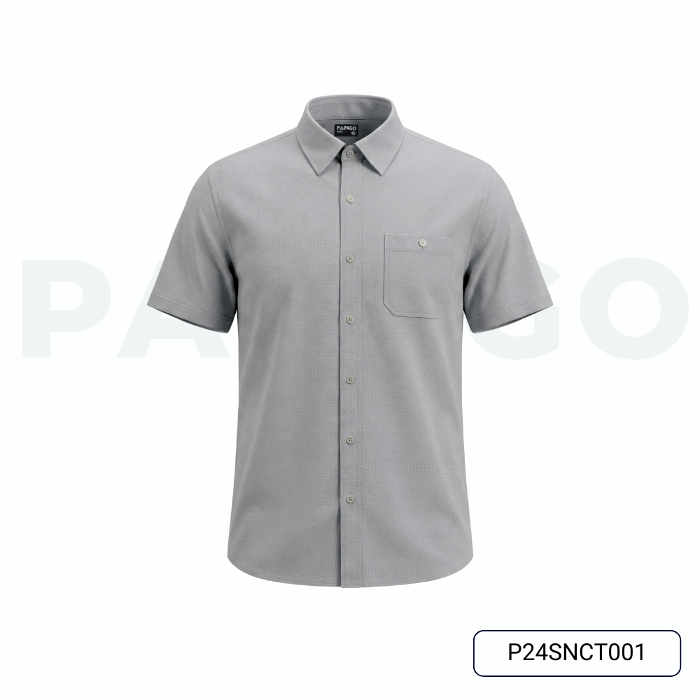 Áo sơ mi nam trung niên PAPAGO vải oxford tay ngắn lai bầu - P24SNCT001_thumbnail_9