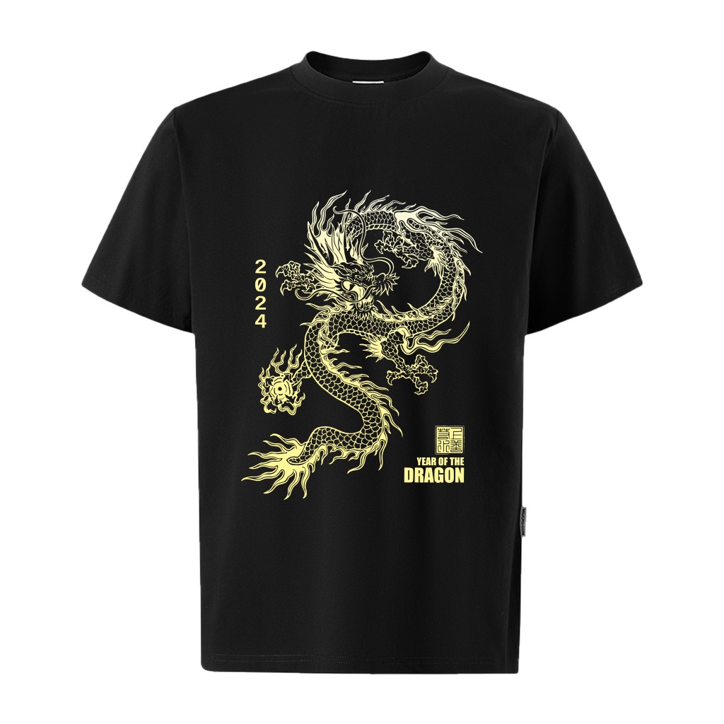 Áo phông nam tết in hình rồng form rộng local brand ATD915 Miucho Iconic tay ngắn vải cotton cổ tròn in artwork_thumbnail_0