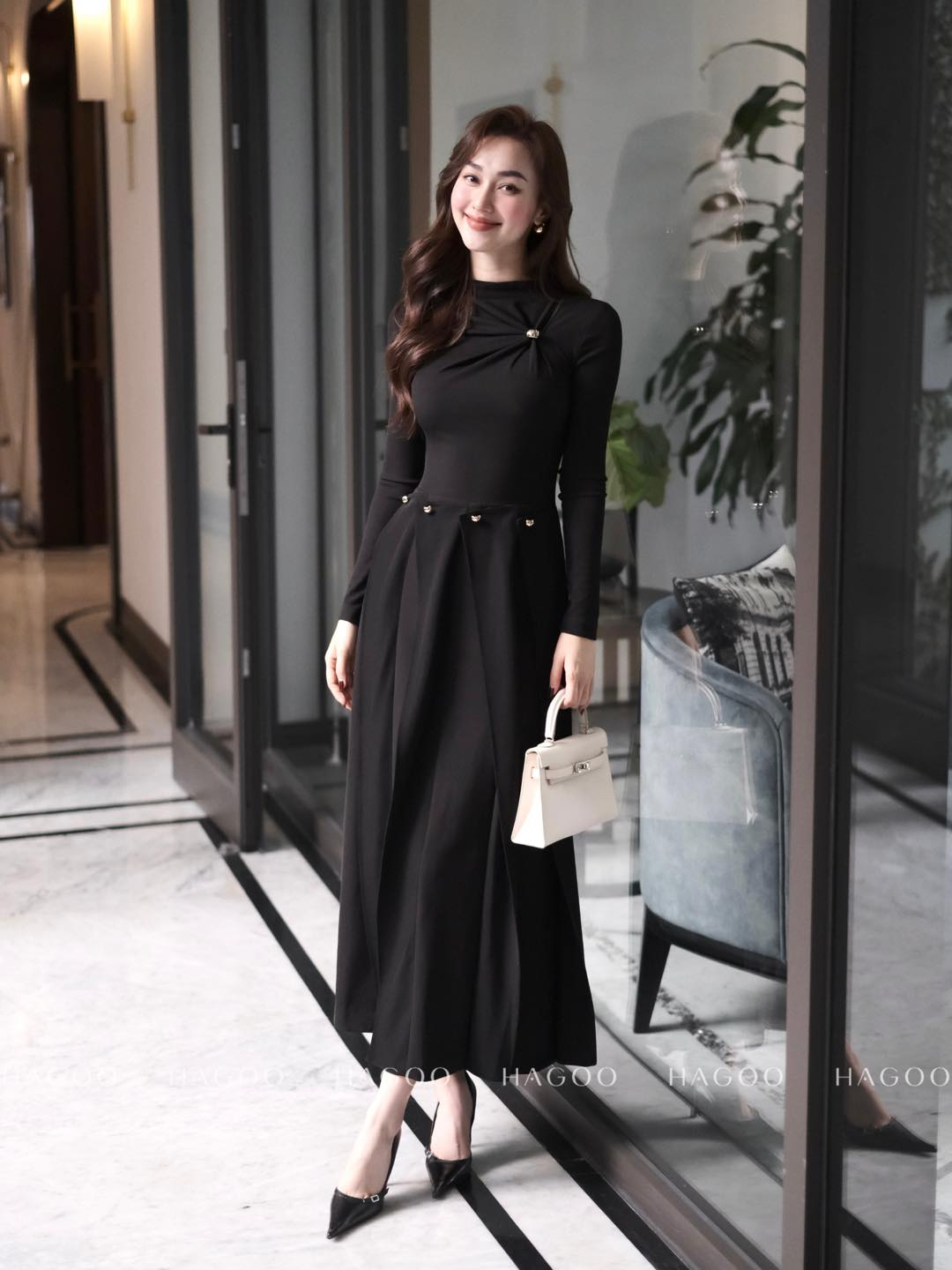 Váy xoè nhiều mảnh khuy đồng HAGOO_thumbnail_7