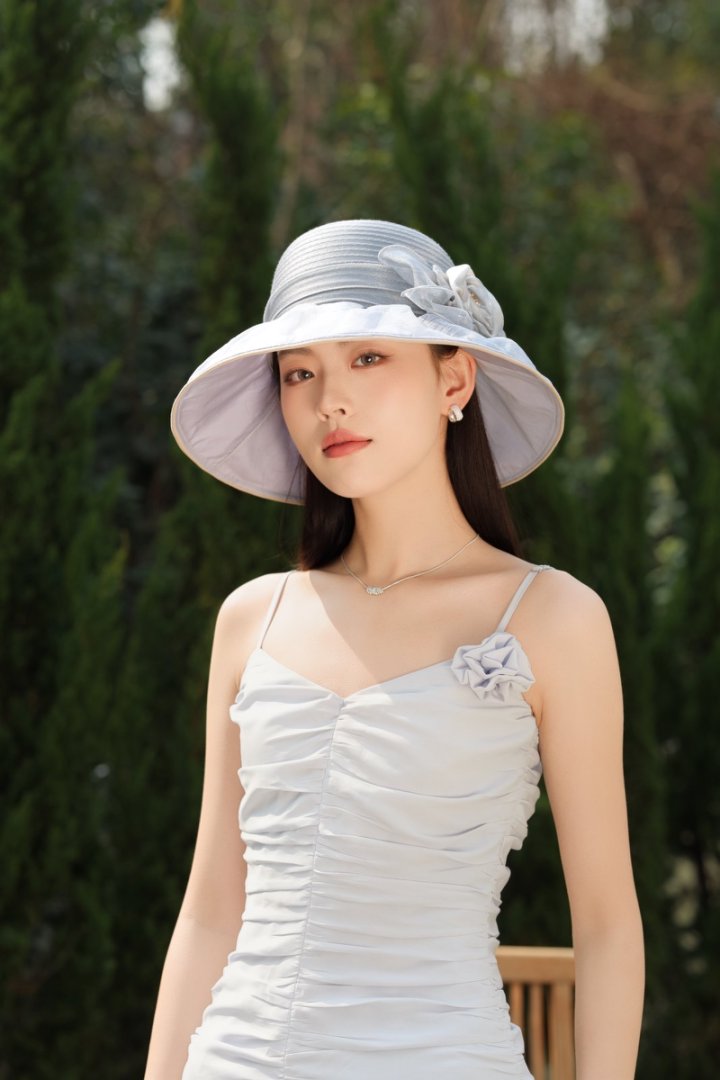 Mũ vành rộng có nơ hoa Hàn Quốc HZ2516