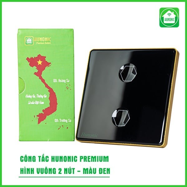 Công Tắc Cảm Ứng Hunonic (Premium Hình Vuông) Viền Vàng, Công Tắc Thông Minh Wifi Điều Khiển Từ Xa Bằng Điện Thoại_thumbnail_1