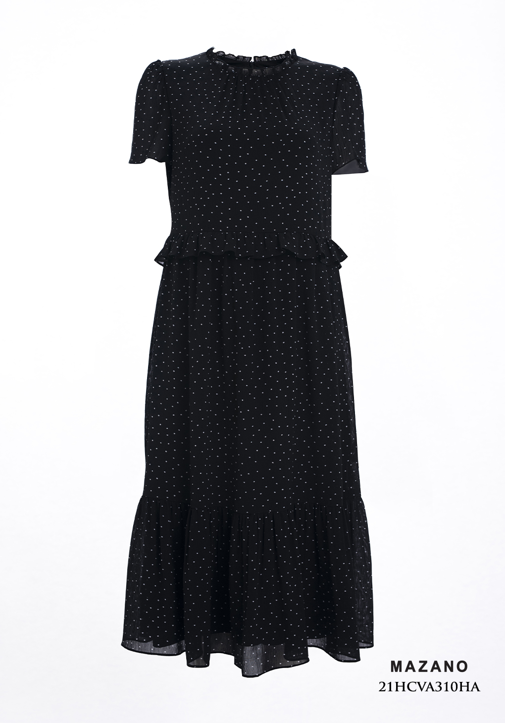 Váy suông đen chấm bi bèo peplum_thumbnail_2