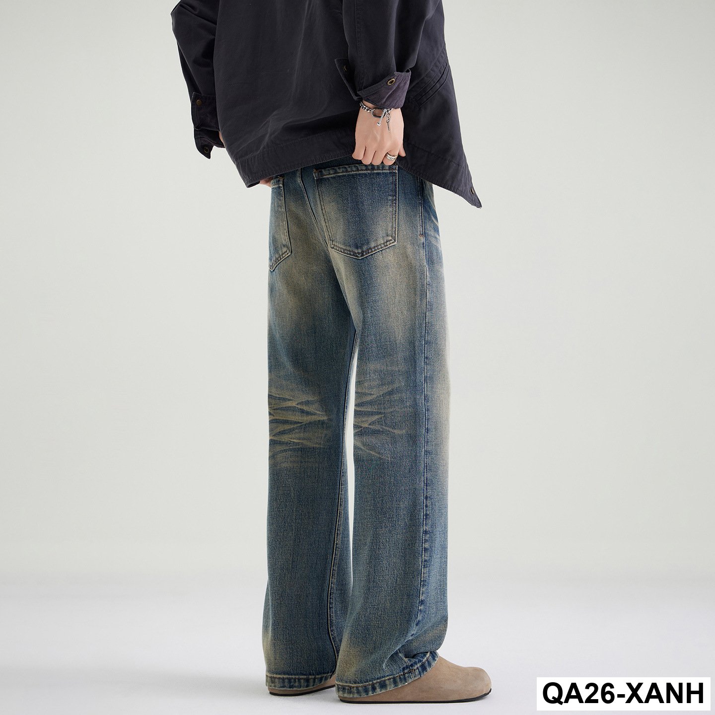 Quần jean ống rộng phong cách retro thông thường của Mỹ cao cấp dành cho nam giới theo xu hướng quần dài đa năng cá tính_thumbnail_5