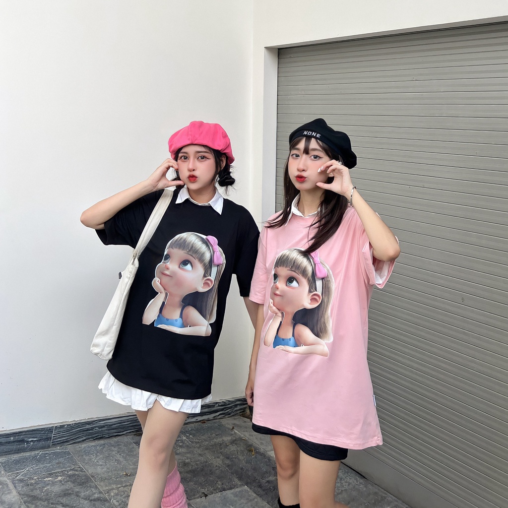 Áo thun nữ form rộng đẹp tay lỡ kiểu hàn quốc chất vải cotton mềm mịn AT253 Miucho in hoạ tiết_thumbnail_3